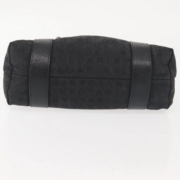 BVLGARI Logo Mania Hand Bag Canvas Black Silver - Picture 5 of 15